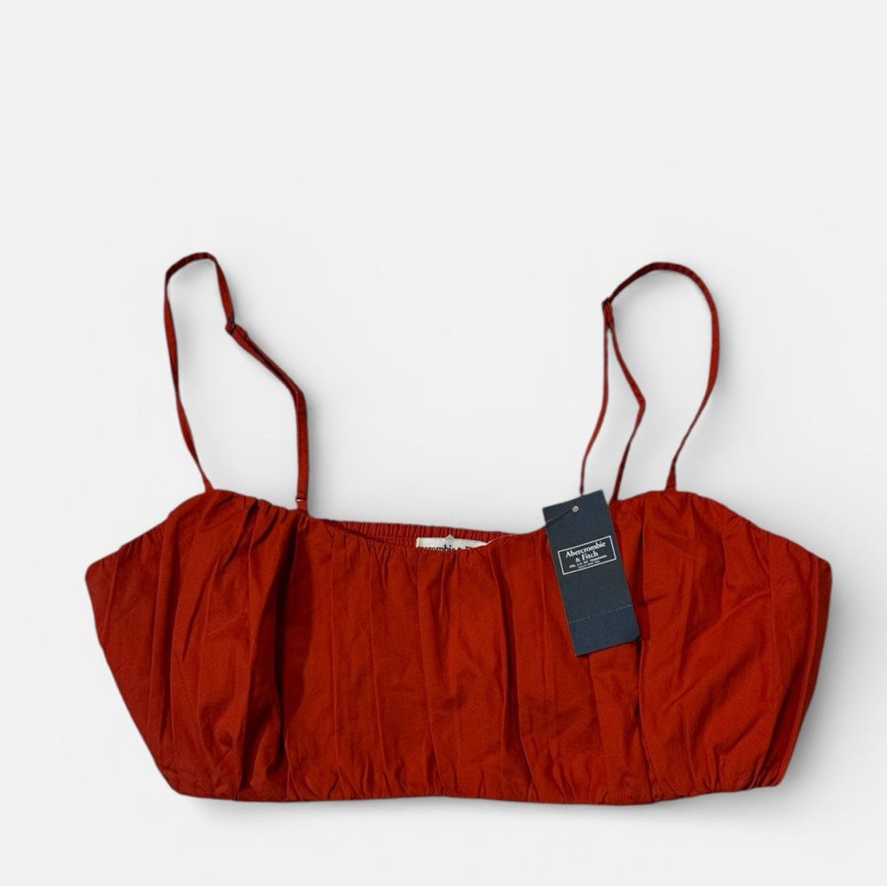 NEW Abercrombie & Fitch women’s M Medium red cinched spaghetti strap top NWT